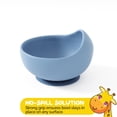 thumbnail image 3 of Bowl for Baby Food by Muqee Peeko in Blue Color with Suction Bottom and Raise Lip, 3 of 9