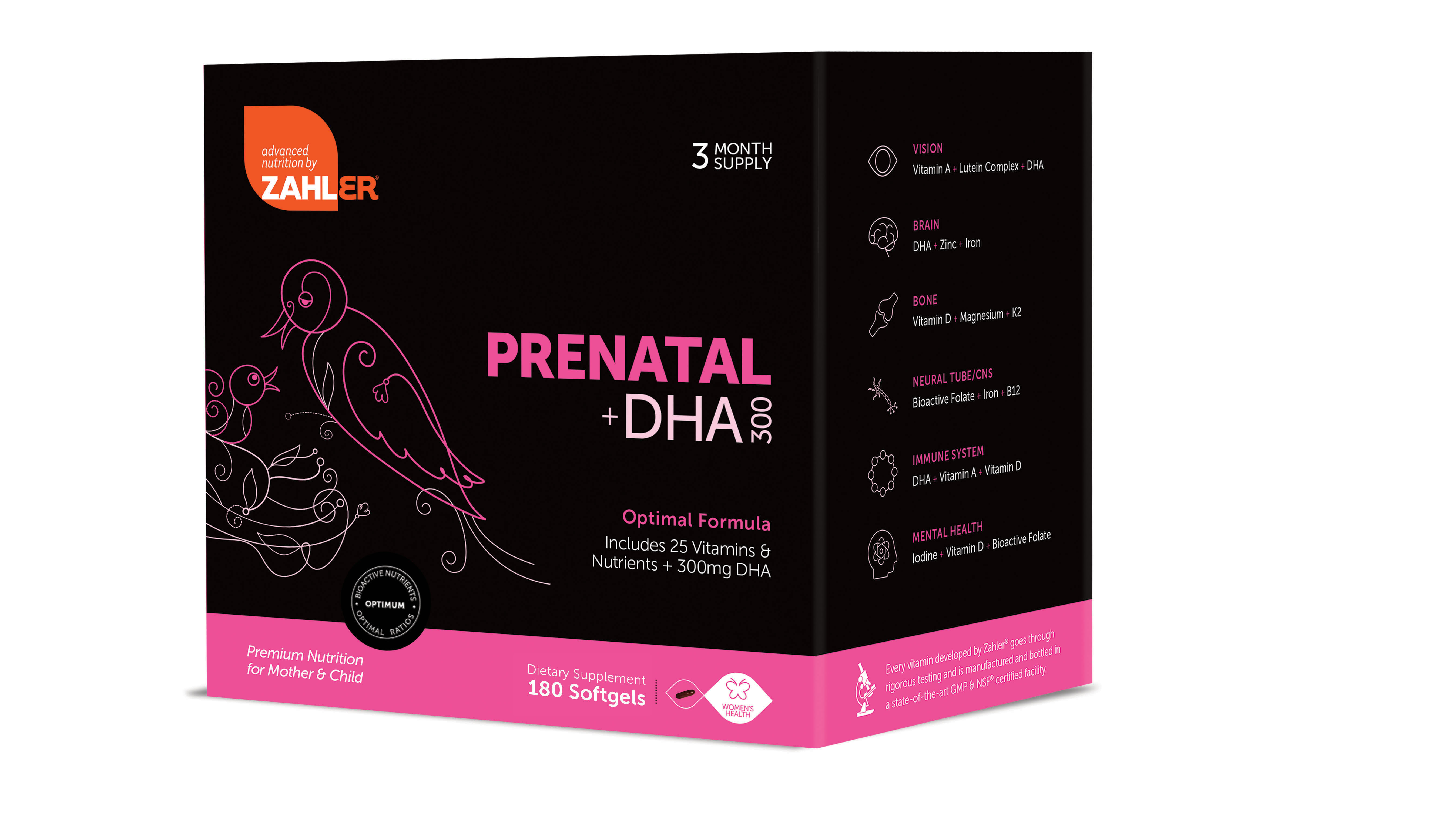 Zahler Prenatal DHA, Premium Prenatal Vitamins for Mother and Child