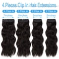 thumbnail image 3 of LELINTA 20" Curly Long Wavy Synthetic Hair Thick Hairpiece 4 PCS Set Thick Clip in on Hair Extensions Synthetic Highlights Thick Hairpiece for Women Girls with Clip Dark Black, 3 of 7
