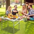 thumbnail image 3 of TEAFIRST Camping Table, Picnic Square Folding Table 2 FT Adjustable Height Cleaning Table, White, 3 of 7