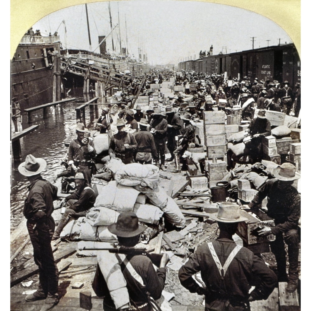 Spanish-American War 1898 Namerican Troops In Tampa Florida Boarding ...