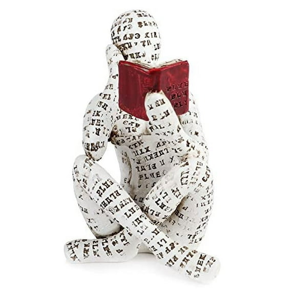 Fymlhomi Modern Bookshelf Décor-Reading Women Figurine Sculpture Thinker Statue-Modern Abstract Home Decor for Living Room, Office, Bedroom-Aesthetic Decoration for Bookshelves, Tables, and Desks