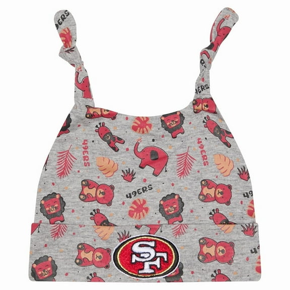 Infant New Era Gray San Francisco 49ers Animal Baby Beanie Cuffed Knit Hat