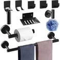 thumbnail image 1 of Juego de Accesorios de Baño, kit para baño de Acero Inoxidable, Toalleros+Portarrollos para Papel+Toalla Gancho+Jabonera+Ganchos Adhesivo, Baño, Cocina, Hotel, 1 of 4