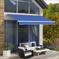 thumbnail image 4 of Retractable Patio Awning, 12' x 10' UV Water Resistant Manual Crank for Deck Balcony Yard, Navy Blue | Aluminum|Rectangle, 4 of 9