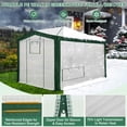 thumbnail image 5 of EAGLE PEAK 8x12 Portable Walk in Greenhouse , Heavy Duty Instant Pop Up Green House, Front Roll Up Zipper Entry Door and Mesh Windows, Green/White, 5 of 9