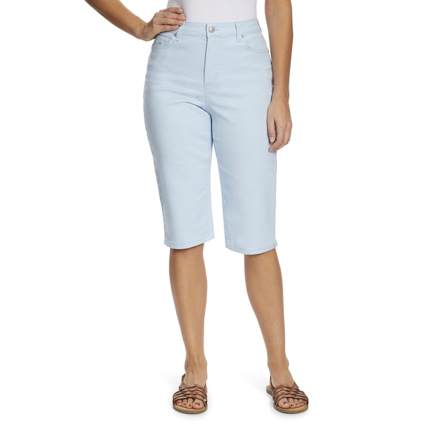 Shorts Gloria Vanderbilt Amanda de tiro alto hasta la rodilla