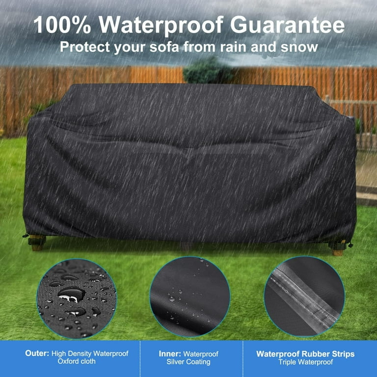 Heavy Duty Patio Sofa Cover Waterproof, 3-Seater Outdoor Sofa