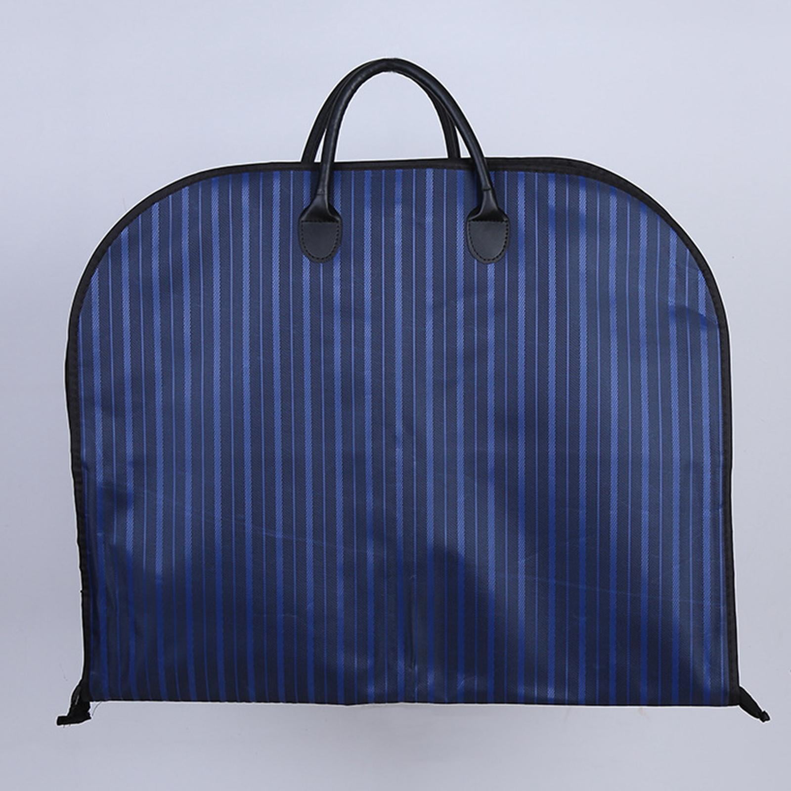 Fiocias Garment Bag Foldable Hanging Bag Hanging Clothes Suit Bag Men Suit Garment Cover blue