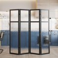 thumbnail image 7 of Acrylic Room Divider,4-Panel Freestanding Partition Screen, Frosted Translucent Privacy Panel - Lightweight Modern Divider for Home Office Studio (Black, 4 Panels), 7 of 7