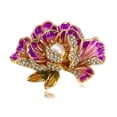 thumbnail image 1 of CAIROYAR Broche de flor de peonía con circonita cúbica y perla, alfileres de solapa, joyería para mujeres y niñas G ;■, 1 of 7
