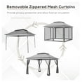 thumbnail image 6 of Outsunny 11' x 11' Pop Up Canopy, Outdoor Patio Gazebo Shelter with Removable Zipper Netting, Instant Event Tent w/ 114 Square Feet of Shade and Carry Bag for Backyard, Garden, Light Gray, 6 of 9
