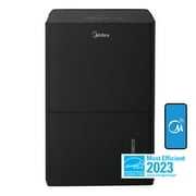 Midea 50-Pint Smart Dehumidifier with Pump - Wet Rooms, Energy Star, For Areas up to 4,500 Sq. ft., Black, MAD50PS1WBL
