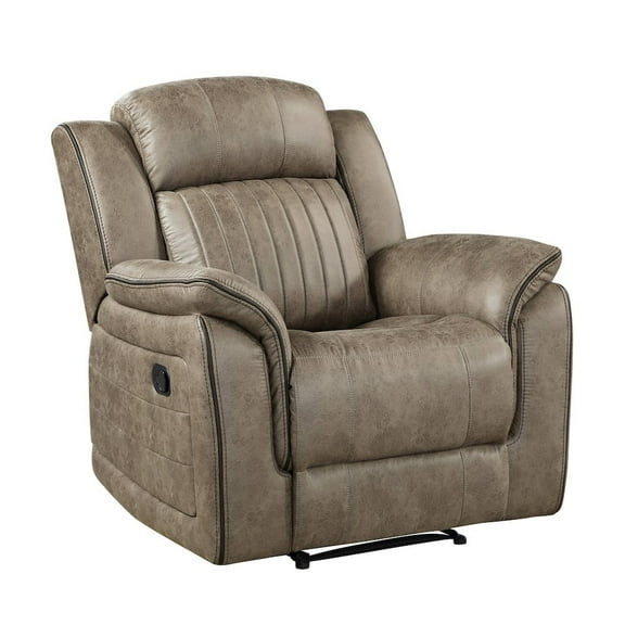 Lexicon Centeroak Modern Contemporary Microfiber Recliner in Sandy Brown