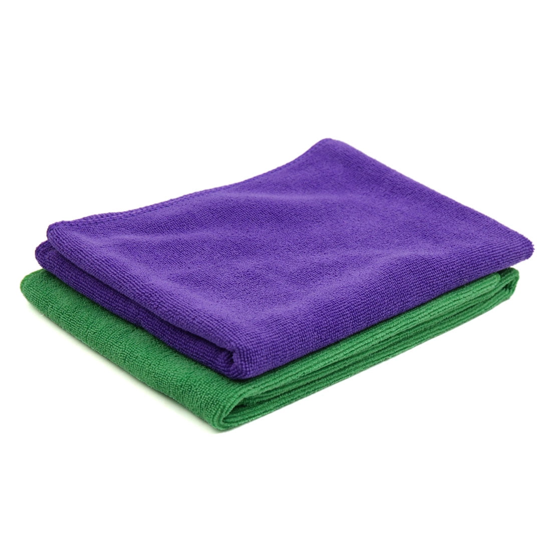 Unique Bargains 2pcs 65 x 33cm 300GSM Microfiber Towel Clean Cloths for Auto Car Washing Purple Green