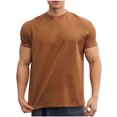 thumbnail image 2 of Cmfcve Round Neck T-shirts for Men Short Sleeve Breathable Sports T-shirt Stretch Fitness Blouses Shirts, 2 of 5