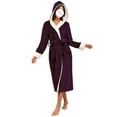 thumbnail image 1 of Penkiiy Womens Robe Long Kint Bathrobe Lightweight Soft Robes Ladies Bath Robe L Purple, 1 of 4