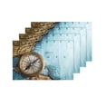 thumbnail image 4 of MKHERT Nautical Compass On Vintage World Map Adventure Placemats Table Mats for Dining Room Kitchen Table Decoration 12x18 inch,Set of 4, 4 of 4