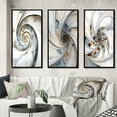 thumbnail image 1 of Designart "Abundance in Light Blue Spiral IV" Fractals Framed Wall Art Set Of 3 - Blue Transitional Frame Gallery Set For Office Decor, 1 of 6