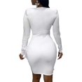 thumbnail image 3 of LYXSSBYX Womens Dresses Clearance under 10.00 Womens Holiday V Neck Print Dress Ladies Long Sleeves Party Beach Dress, 3 of 5