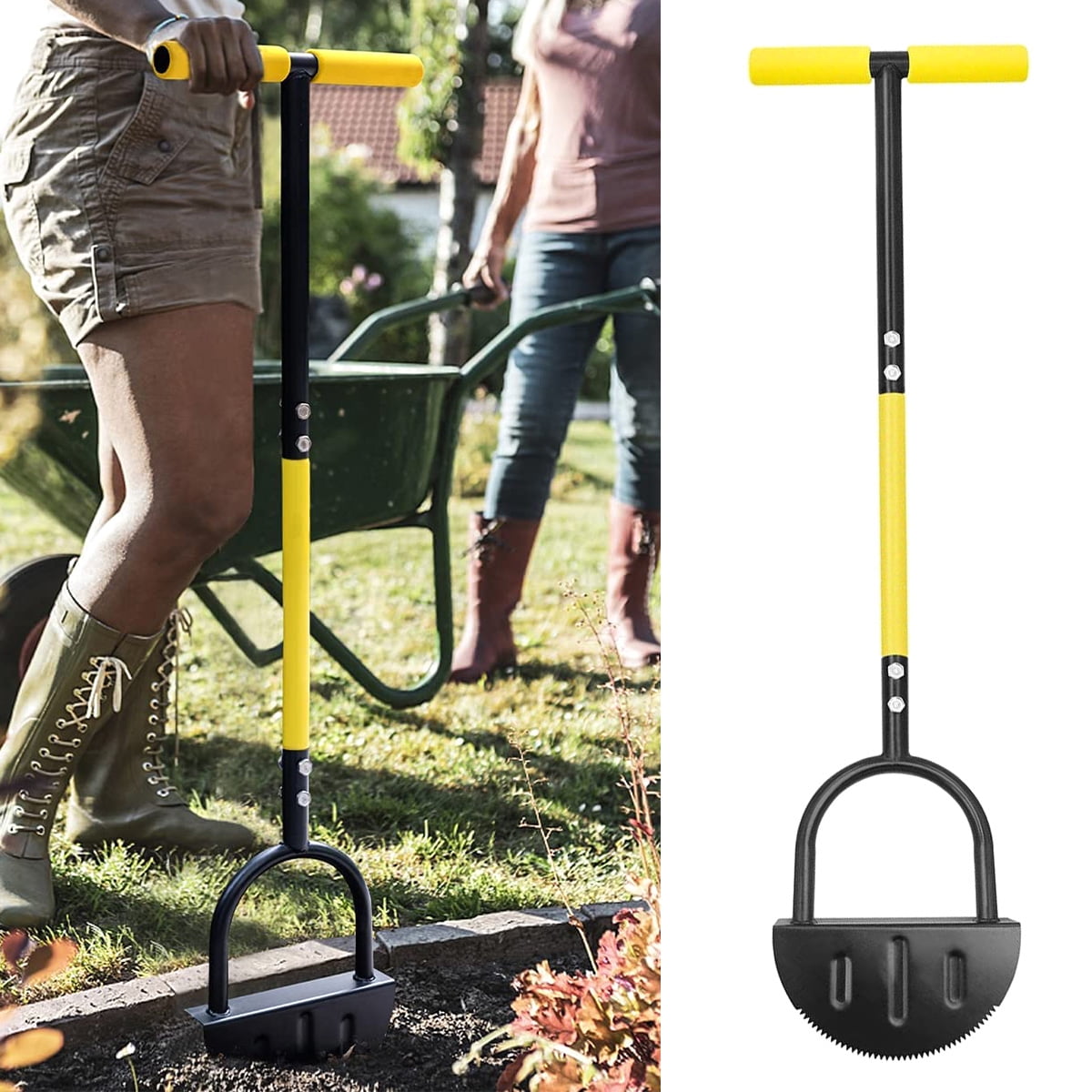Buy Niyofa Garden Edger Tool,Half Moon SawTooth Lawn Tool,Hand Edger Ergonomic Manual Lawn Step