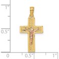 thumbnail image 3 of 14K Two-Tone Latin Crucifix Charm (24.35 X 13) Made In United States k9057, 3 of 5