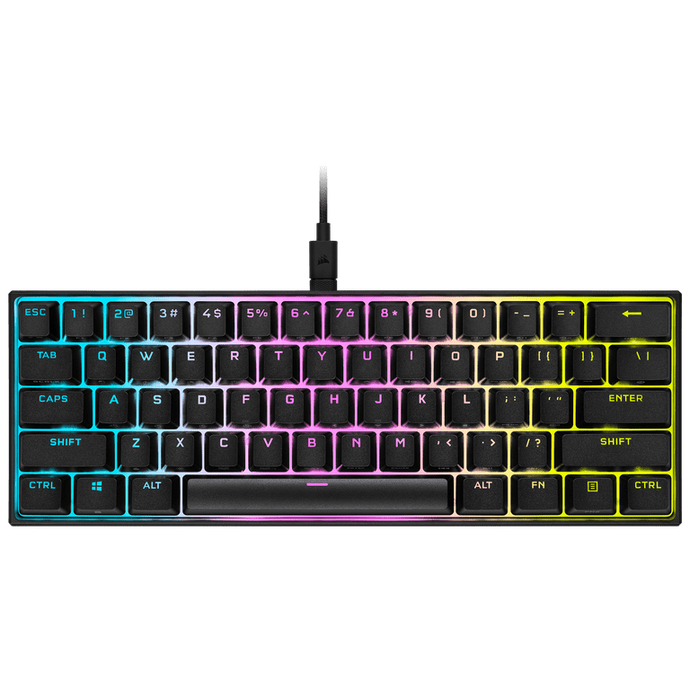 Corsair K65 RGB Mini 60% Mechanical Gaming Keyboard - Cherry MX Red Keyswitches, Detachable USB Type C