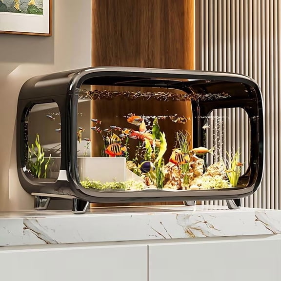 Self-Cleaning Desktop Eco Fish Tank with 180 Scenes for Modern Decor
