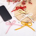 thumbnail image 3 of Uxcell 4 Pcs Bow Keychains PU Leather Key Chain Hanging Accessories Pendant Keychain Clip for Women Car Key Phone Charm Purse Bag Backpack Hanging Decorations, Beige, 3 of 6