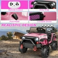 thumbnail image 4 of Farmdex 12V Kids Ride on Toys, Powered 4-Wheel Ride on Cars for Toddlers, Electric Car with Remote Control, Bluetooth, Music, MP3, LED Lights, 3 Speeds, Pink, 4 of 12