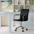 thumbnail image 3 of Martha Stewart Taytum Upholstered Office Chair in Black/Polished Nickel, 3 of 15