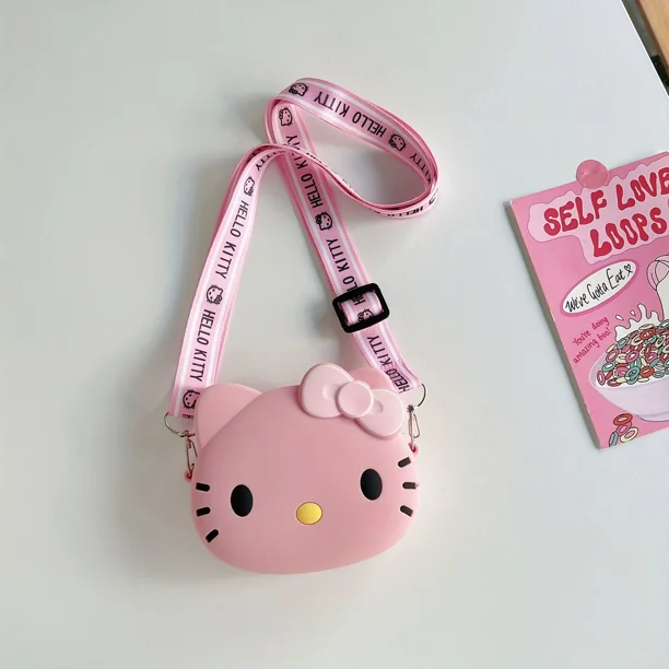 Bolso cruzado de Hello Kitty de 12Cm/20Cm para mujer, bandolera Kawaii, bolso de hombro de viaje 3D, Bolso pequeño para teléfono, regalo para niñas