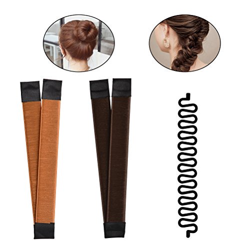 Timesetl 2pcs Hair Bun Maker Brown Blonde 1pcs Fashion French