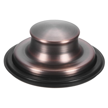 Uxcell 1-Pack Kitchen Sink Stopper, 3-3/8 Inch Stainless Steel Garbage Disposal Stopper, Universal Sink Plug Cover [Dark Brown]