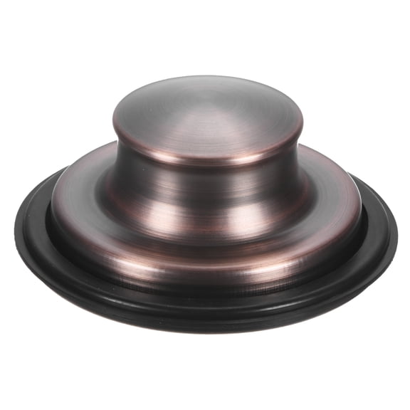 Uxcell 1-Pack Kitchen Sink Stopper, 3-3/8 Inch Stainless Steel Garbage Disposal Stopper, Universal Sink Plug Cover [Dark Brown]