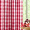 thumbnail image 2 of Flowpartex Red and White Buffalo Check Semi Sheer Curtain Panels Plaid Textured Curtains Drapery, Farmhouse Grommet Window Drapes for Christmas Living Room Bedroom, 40"Wx95"L Set of 2, 2 of 6