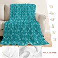 thumbnail image 5 of Teal Morocco Blanket Soft Cozy Warm Throw Blanket for Couch, Plush Fuzzy Flannel Fleece Blankets for Sofa, Geometric Leaf Diamond Lattice Abstract Bed Blankets Lightweight Gifts for Women, 50"x60", 5 of 9
