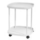 thumbnail image 2 of Luxury Bedside Shelf Double Layer Sofa Side Shelf Rolling Removable Nightstand Storage Shelf for Living Room Dormitory White, 2 of 5