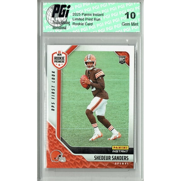 Shedeur Sanders 2025 Panini Instant #RPSFL-30 RPS First Look Rookie Card PGI 10