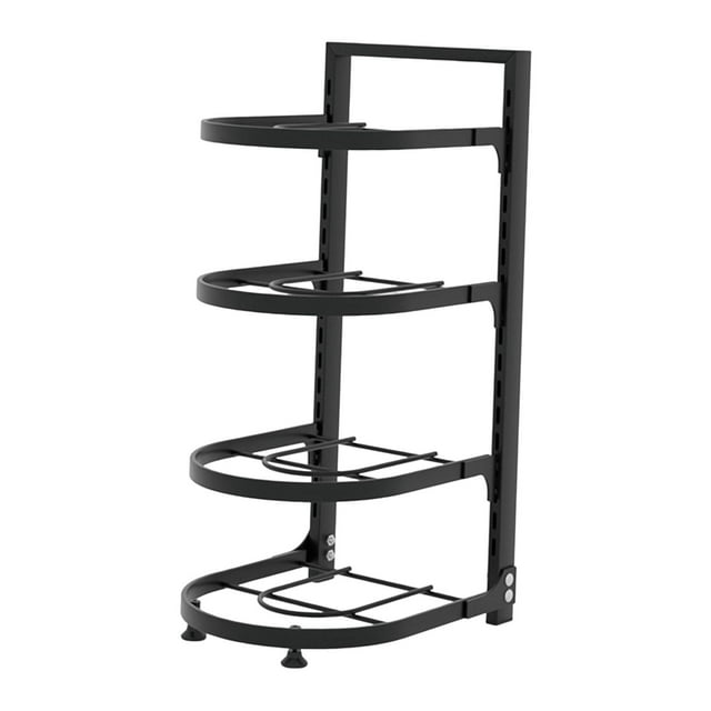 Organizador de sartenes y ollas, estante de cocina reutilizable, organizador de ollas y sartenes Estante para ollas de cuatro niveles