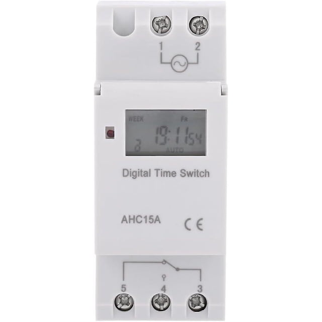 Digital Timer, LCD Display Weekly Programmable Electronic Relay Time Switch 15A (220V)
