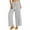 Gray, variant on yillto Womens Cotton Linen Pants Elastic High Waist Loose Wide Leg Palazzo Pant Summer Beach Pant