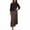 Brown, variant on Aueoeo Women's Solid Color Dress Fashion Long Sleeve Pleated Elegant Round Neck Sweater Dress Fall Warm Long Maxi Skirt