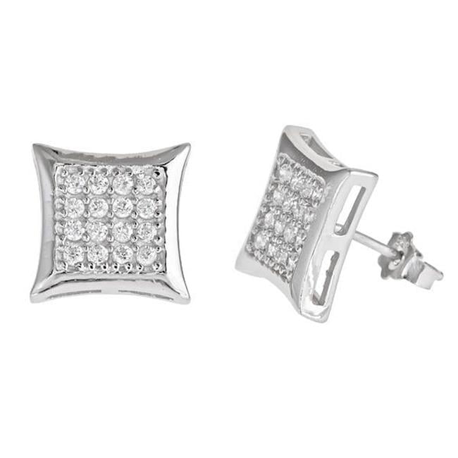 YGI Group - YGI Group SSE111 Sterling Silver 4x4 Micropave Stud Earring ...