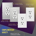 thumbnail image 2 of ENERLITES Duplex Receptacle Outlet, Residential Grade Electrical Wall Outlet, 15A 125V, Self-Grounding, 2-Pole, 3-Wire, UL Listed, 61581-W-10PCS, White, 2 of 5
