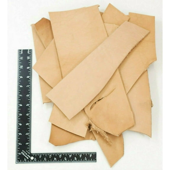 6 LB Vegetable Tan Tooling Cowhide Leather Scraps - HEAVY WEIGHT 7oz-12oz