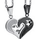 thumbnail image 1 of 2 piezas de collar para parejas, collar con colgante de acero inoxidable con forma de corazón y rompecabezas para hombres y mujeres, 1 of 5
