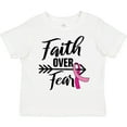 thumbnail image 3 of Inktastic Breast Cancer Awareness Faith over Fear with Pink Ribbon and Arrow Girls Toddler T-Shirt, 3 of 5