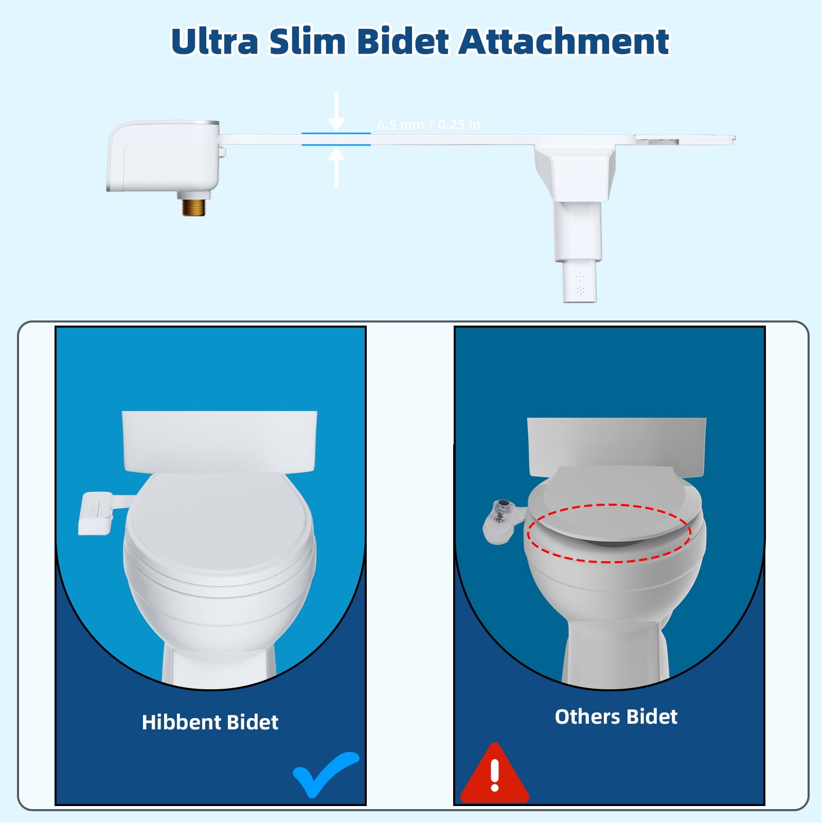 CADOVE Bidet Attachment, Dual Nozzle, Adjustable Water Pressure, Self-Cleaning Spray, Hygienic, White