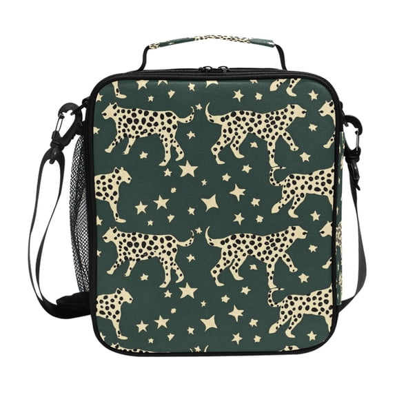 Haosy Leopard and Stars Reusable Lunch Box Men/Women Insulated Lunch Bag for School Picnic Travel